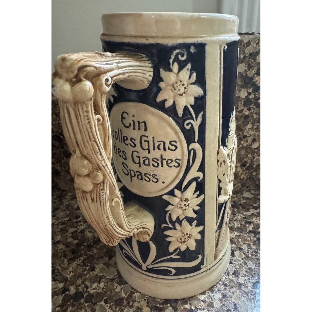 Vintage German Beer Stein Mug Ein Volles Glas Des Gastes Spass French Zone EUC